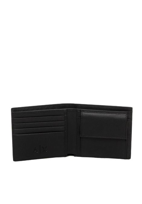 portafoglio logo nero ARMANI EXCHANGE | XM000167AF22541-UC001
